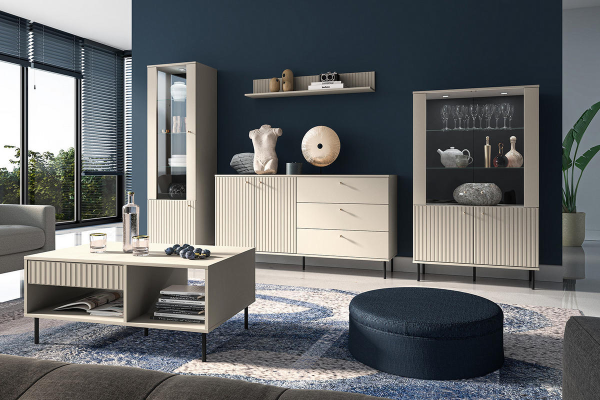 SIDEBOARD Sophie kaschmir matt 120 / 40 / 85cm - Kaschmir/Beige, Holz/Holzwerkstoff (120/85/40cm) - Feldmann-Wohnen
