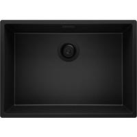 SPÜLBECKEN London Slim, 2-er set Alles Schwarz 66/47 cm 1 Becken + Ablauf-Set ab 70er Unterschrank - Schwarz, Kunststoff (66/20/47cm) - Primagran