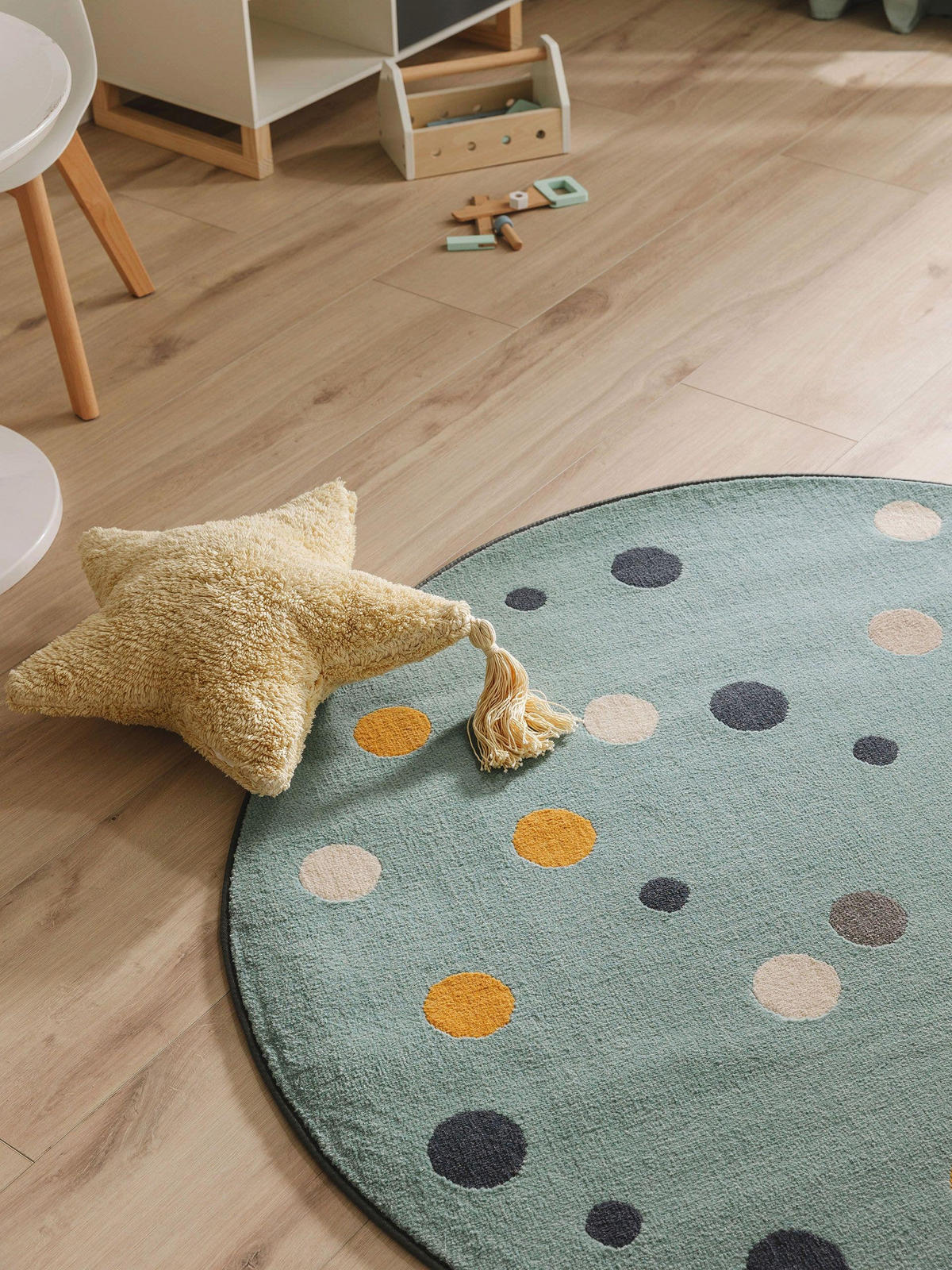 KINDERTEPPICH Juno Multicolor/Blau ø 120 cm rund - Multicolor, Textil (120/120cm) - Lytte