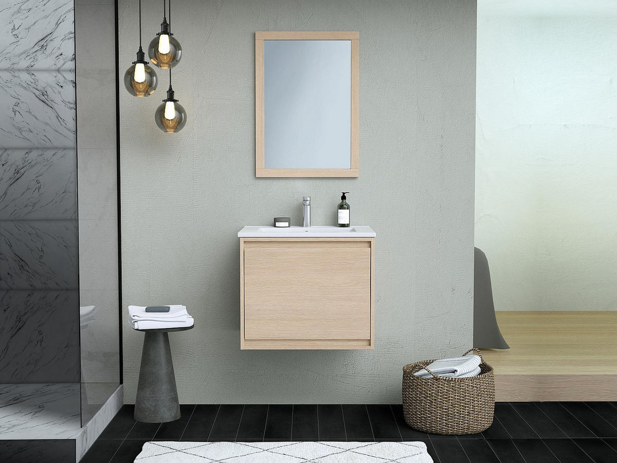WANDSPIEGEL - 50 cm x 2.2 cm - holz - naturfarben hell Timea - Naturfarben, Holz (50/70/2.2cm) - Vente-Unique