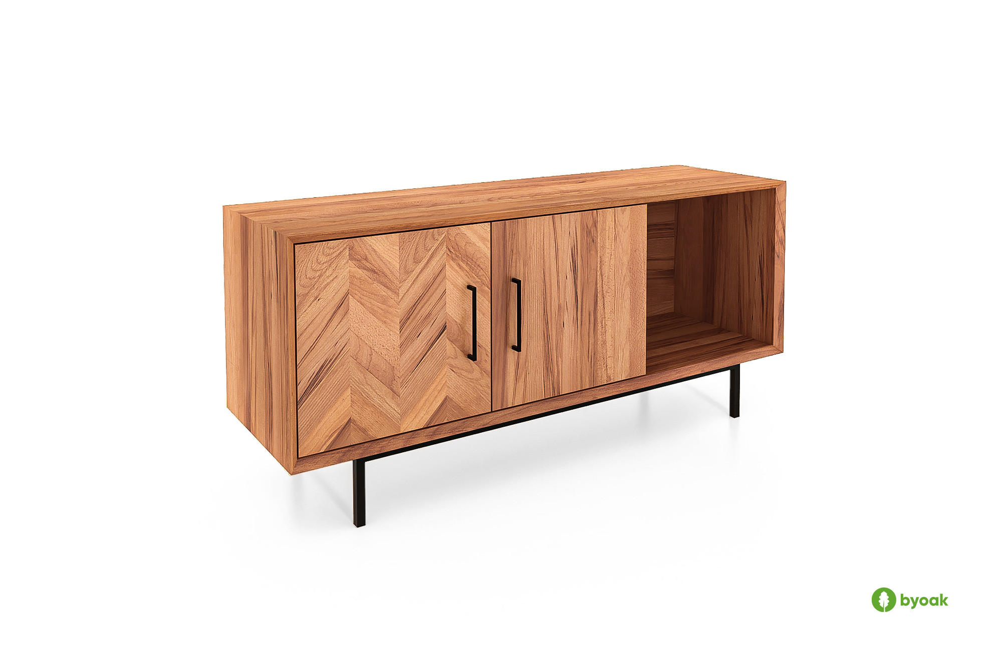 KOMMODE BREIT LEON Kernbuche - Kernbuche, Holz (144/65/45cm) - byoak