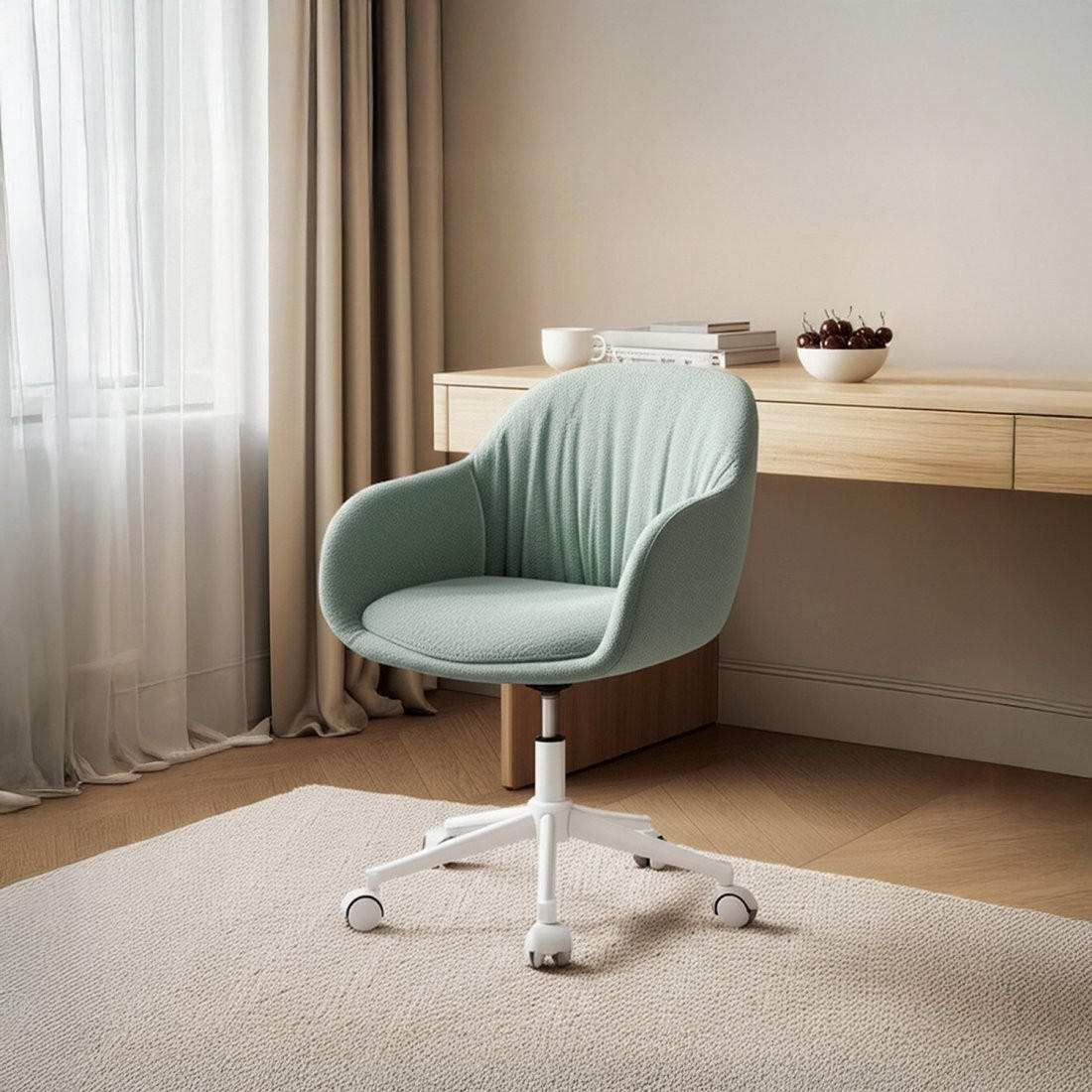 SCHREIBTISCHSTUHL Tasia Grün 56 cm x 78-85,5 cm - Grün, Metall (56/78/58cm)