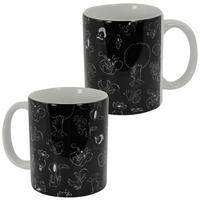 KAFFEEBECHER Ralph Ruthe Allover Print Wimmel Schwarz 320 ml - Schwarz, Keramik (0.32L) - United Labels