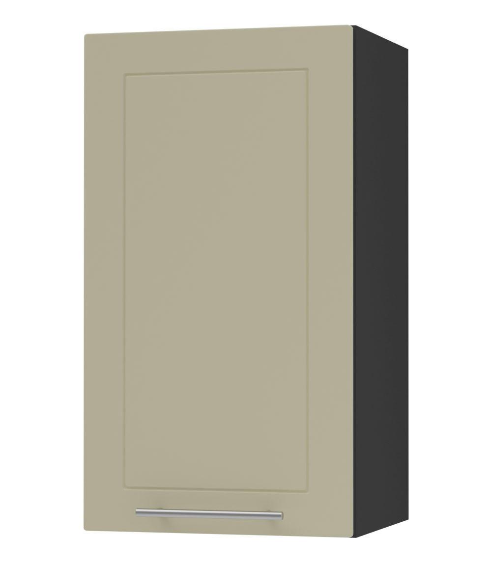 KÜCHENHÄNGESCHRANK Kvantum W2/40 Vanille Matt / Schwarz Matt 40 / 32,5 / 72cm - Creme/Schwarz, Holz/Holzwerkstoff (40/72/32.5cm) - Feldmann-Wohnen