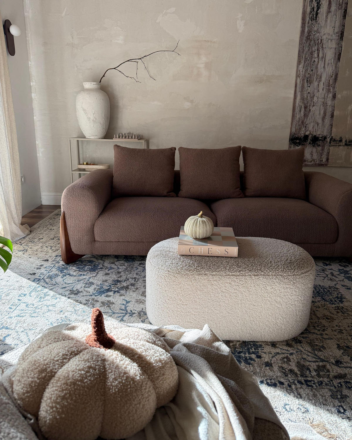3-SITZER-SOFA Bouclé Braun Vinliden - Braun, Textil (180/62/87cm) - Beliani