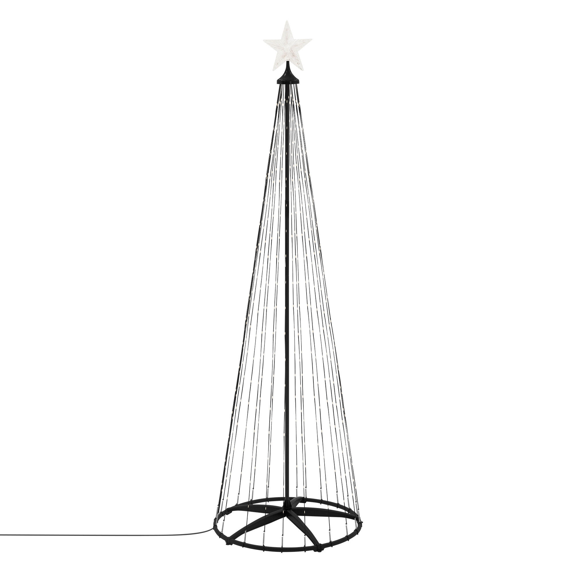 LED WEIHNACHTSBAUM Außen 210 cm 370 LED Metall - Schwarz, Metall (210cm) - ECD-Germany