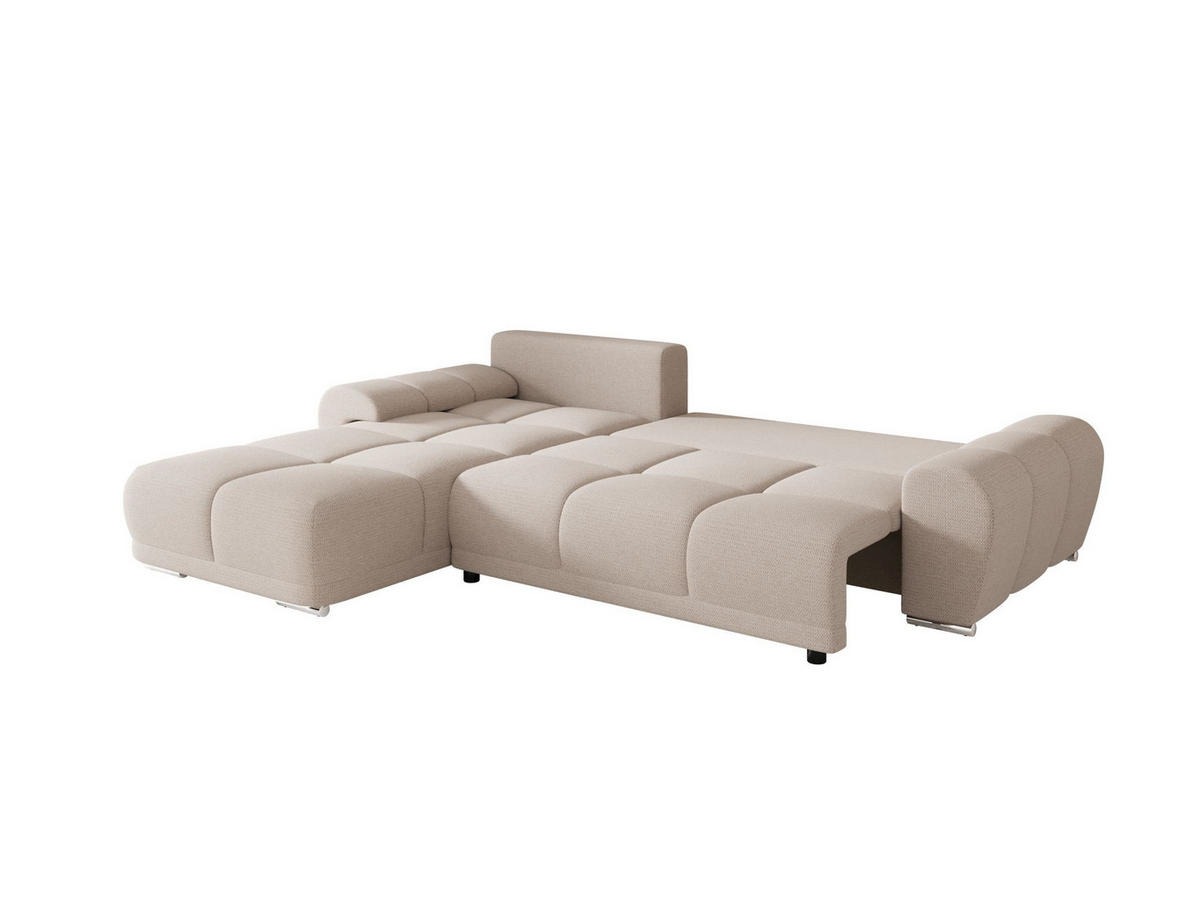 ECKSOFA BEGA L Links ARAGON 03 mit Schlaffunktion - Beige, Textil (289/185cm) - Bedante