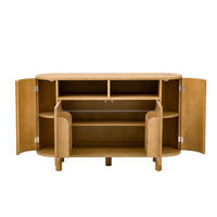 KOMODA 120 × 38 × 77 cm, MDF, prírodná, s otvoreným a uzavretým úložným priestorom - prírodná farba, kompozitné drevo (120/77/38cm) - BEAOK