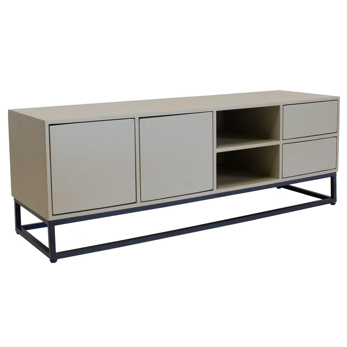 TV-MÖBEL aus Mangoholz 140cm, taupe - Taupe, Holz (140/50/42cm) - Giga Meubel