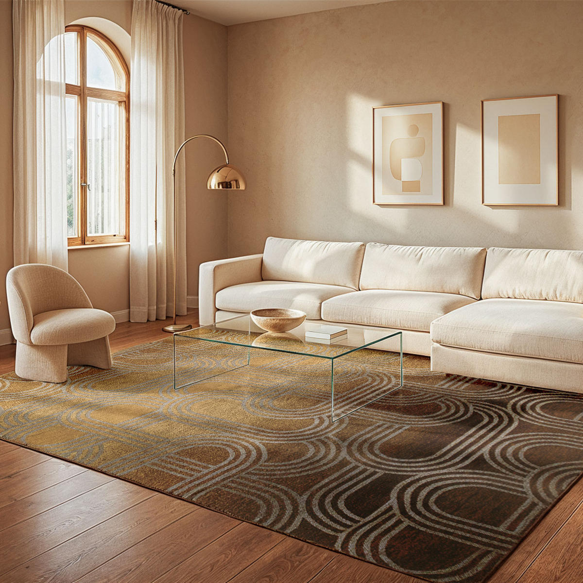 PREPROGA Disco Honey Cake 170/240 cm - rjava, umetna masa/tekstil (170/240cm) - Lola&Moi