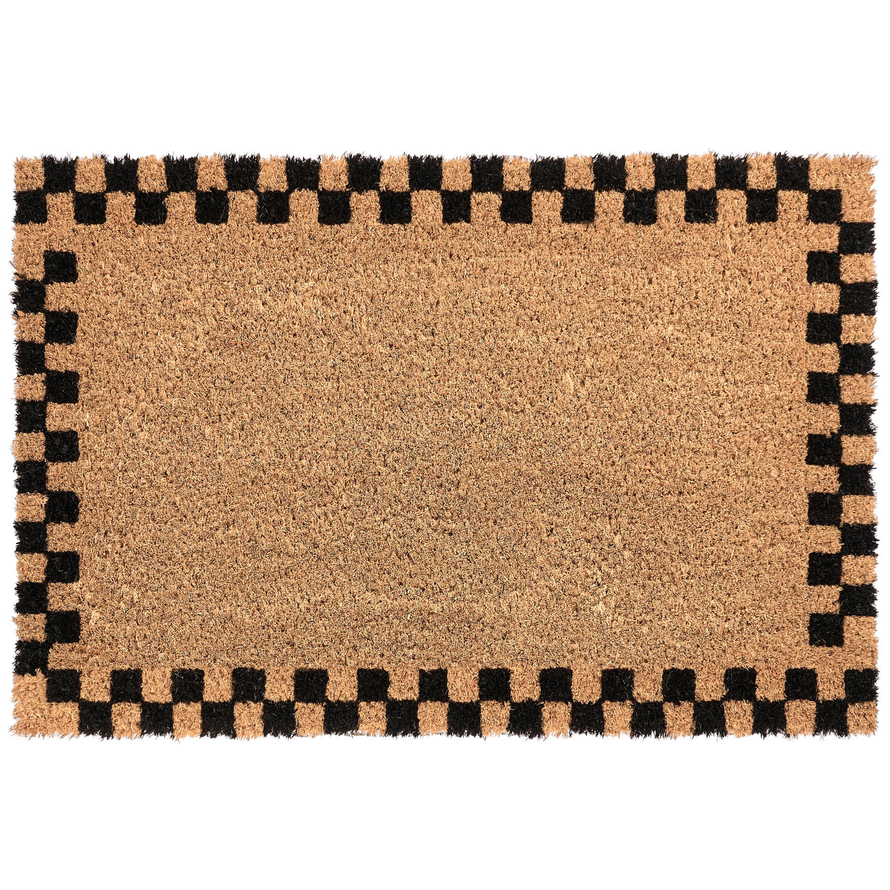 FUSSMATTE Beige/Schwarz 40/60 cm Kokosfasern Sagada - Beige, Textil (40/60cm) - Beliani
