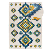 OUTDOORTEPPICH Weiß Mila 80/150 cm - Blau/Gelb, Kunststoff/Textil (80/150cm) - Atticgo