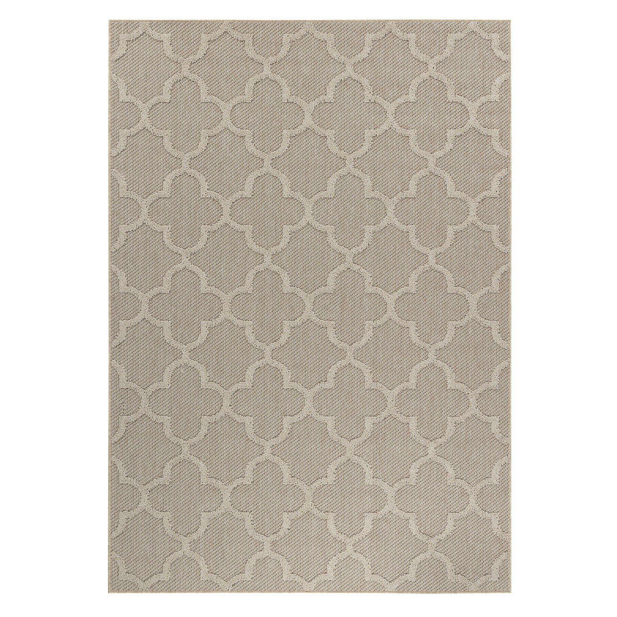 TEPPICH Outdoor Flachgewebe Skandi-Muster Polypropylen Balkon Beige Läufer 80x150 - Beige, Textil (80/150cm) - KADIMA DESIGN