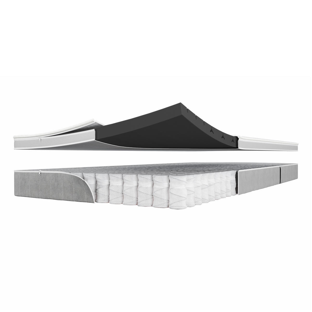 TASCHENFEDERKERN-MATRATZE "Eco Spring Basic", H2, 160 x 200 cm, Höhe: ca. 18 cm - Weiß, Textil (160/200cm) - Hn8 Schlafsysteme