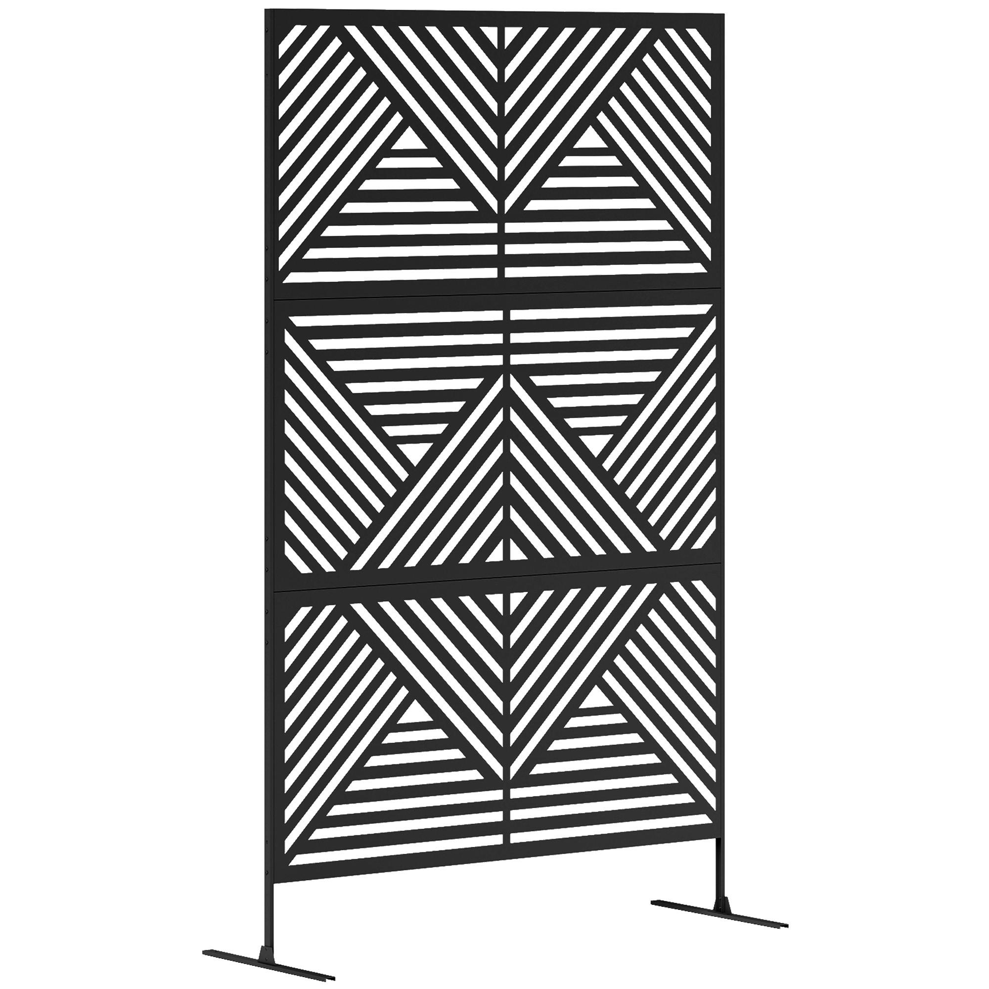 SICHTSCHUTZ-RANKGITTER,DEKORATIV für Kletterpflanzen 122x45x198cm,schwarz - Schwarz, Metall (122/198cm) - Vallsero