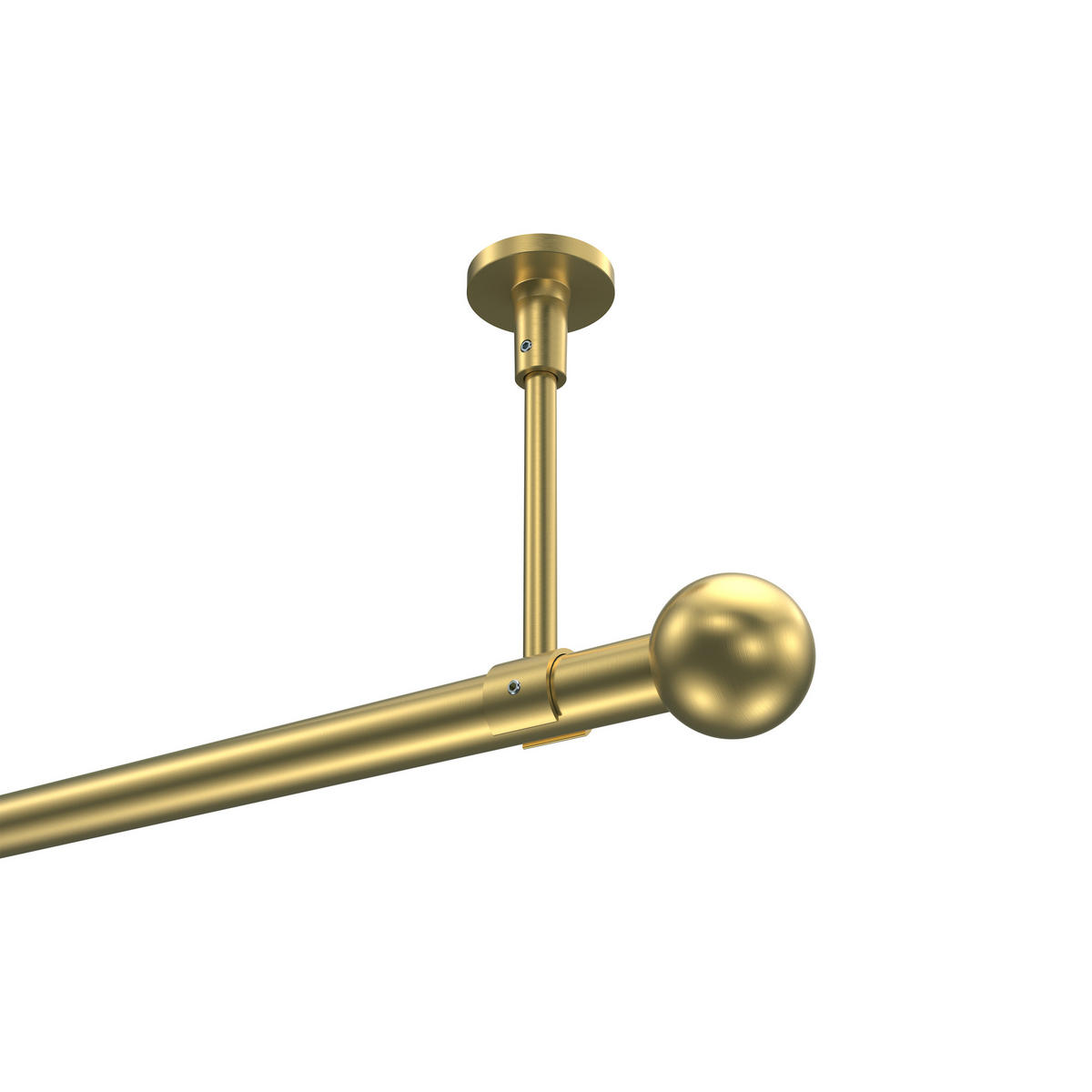 GARDINENSTANGEN-SET Sonette Luino 100 cm, 1-läufig, 20 mm Ø Messing-Optik - Messingfarben, Metall (100cm) - INTERDECO