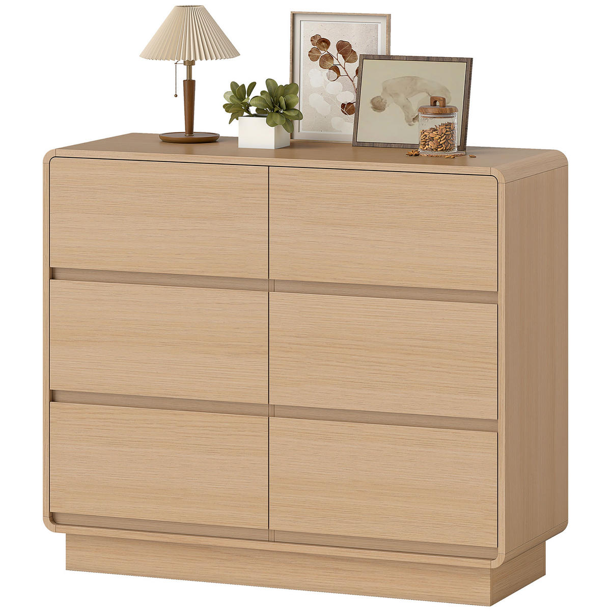 SIDEBOARD Naturholzfarben, 6 Schubladen, 100/38/86 cm - Naturfarben, Holz (100/86/38cm) - PANGIVO