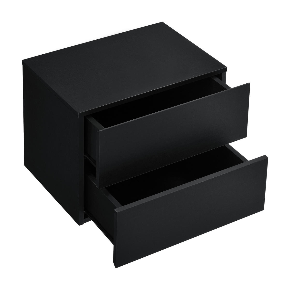 WANDREGAL Ampfing - Schwarz, Holzwerkstoff (40/30/29cm) - [en.casa]