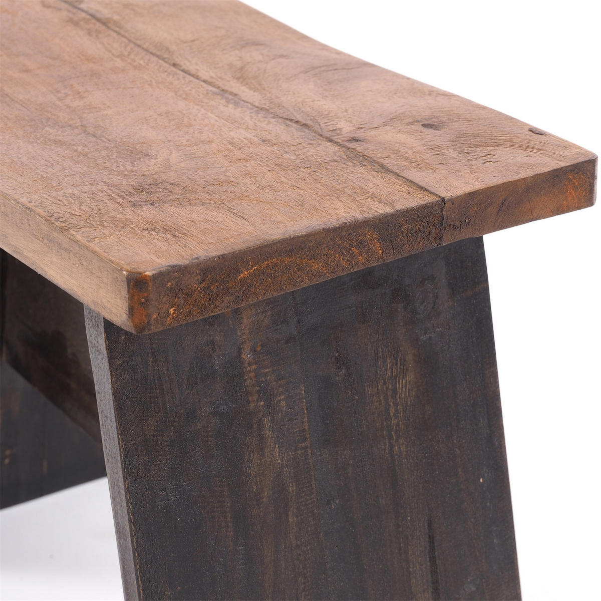 HOCKER SCHEMEL 40 Mahagoni Massivholz 04 schwarz-natur - Graubraun, Holz (40/31/25cm) - DESIGN DELIGHTS