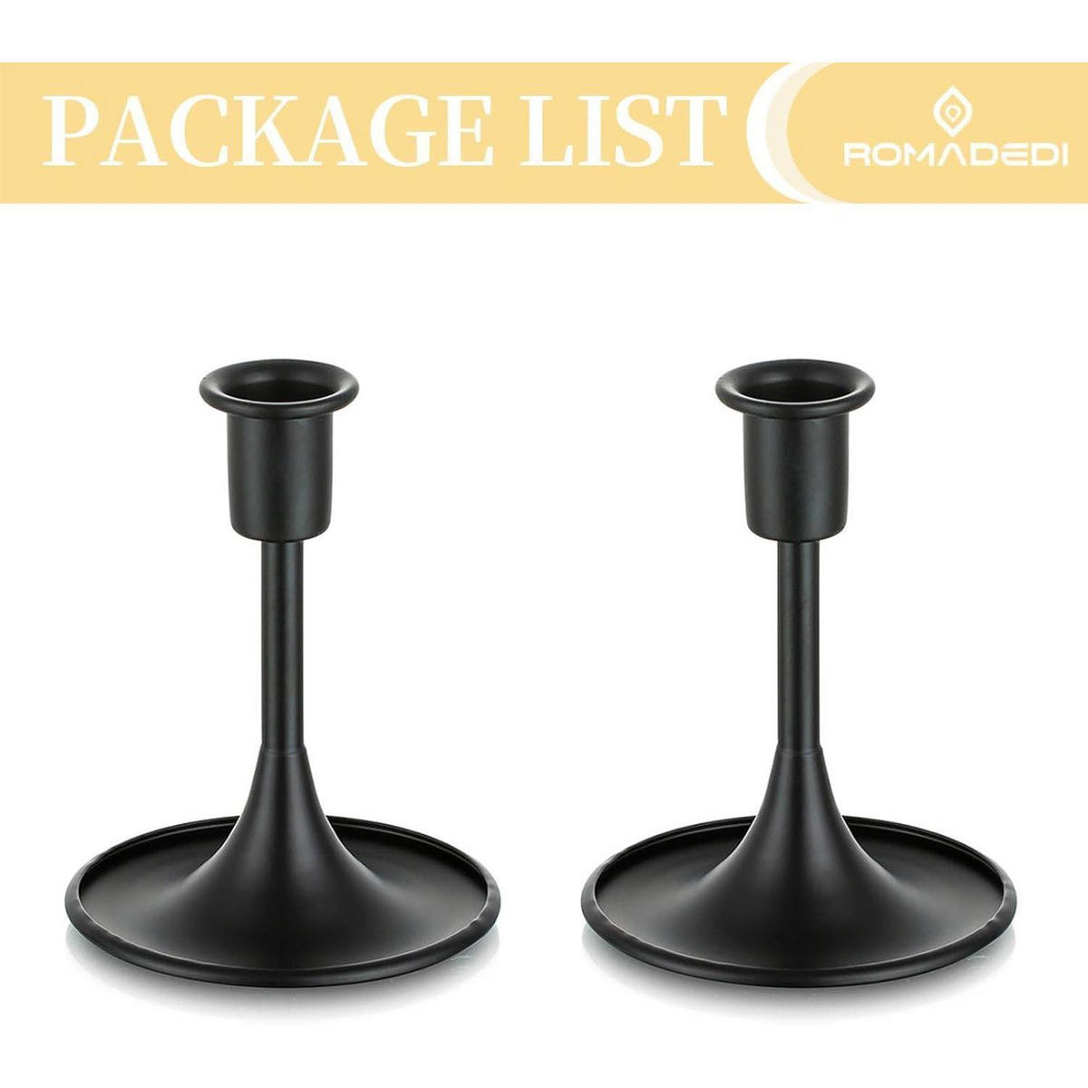 KERZENSTÄNDER 2er Set Metall Schwarz 12.5 cm - Schwarz, Metall (5/5/10cm)
