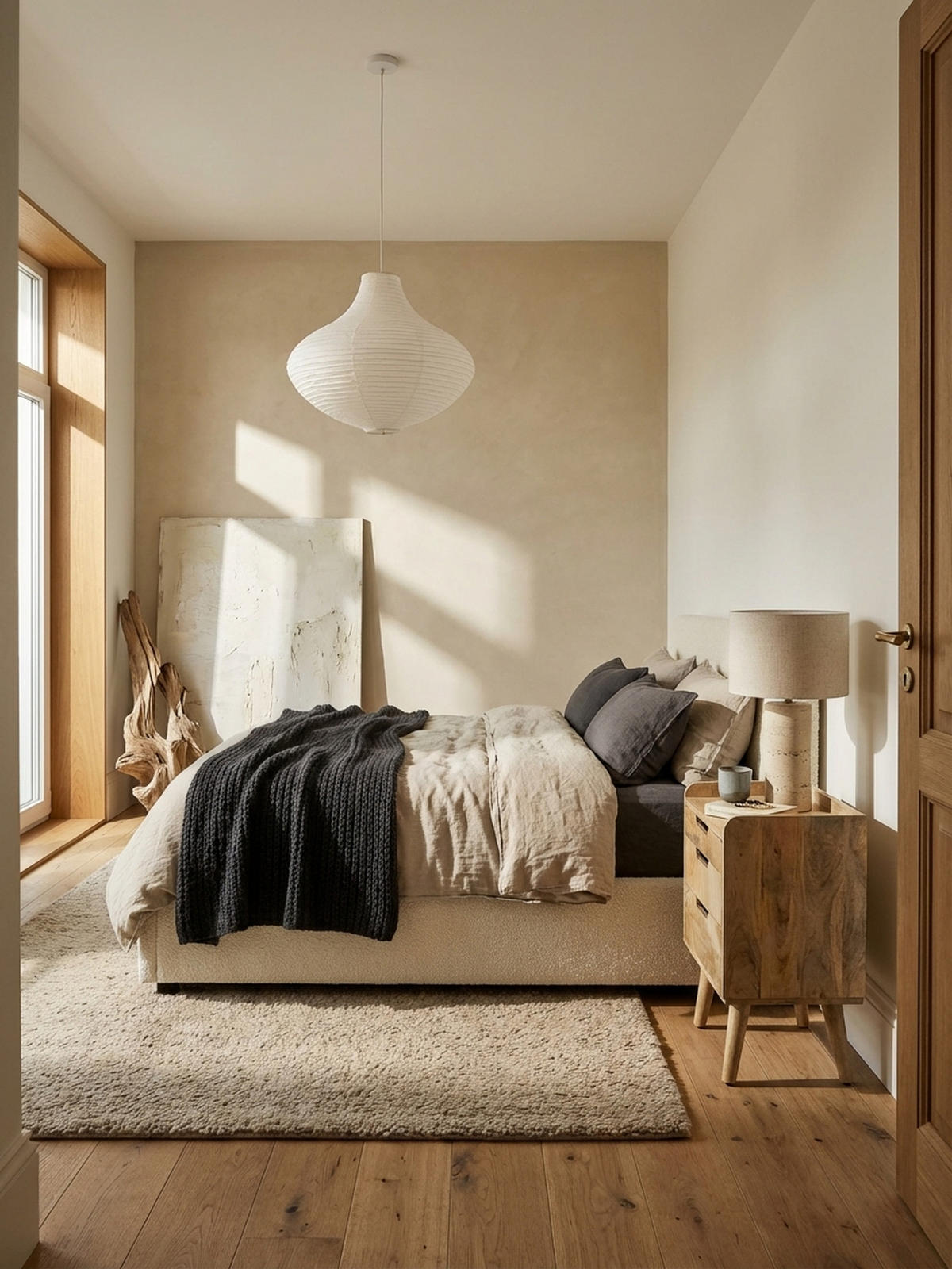 NACHTTISCH – Mango Massivholz, 45x33x63 cm, Hellbraun, 3 Schubladen, Ablage - Braun, Holz (45/63/33cm) - KADIMA DESIGN