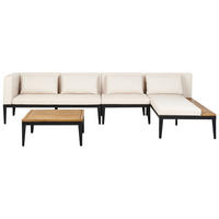 LOUNGE-SET 4-Sitzer Beige Bracciano - Hellbraun/Beige, Holz - Beliani