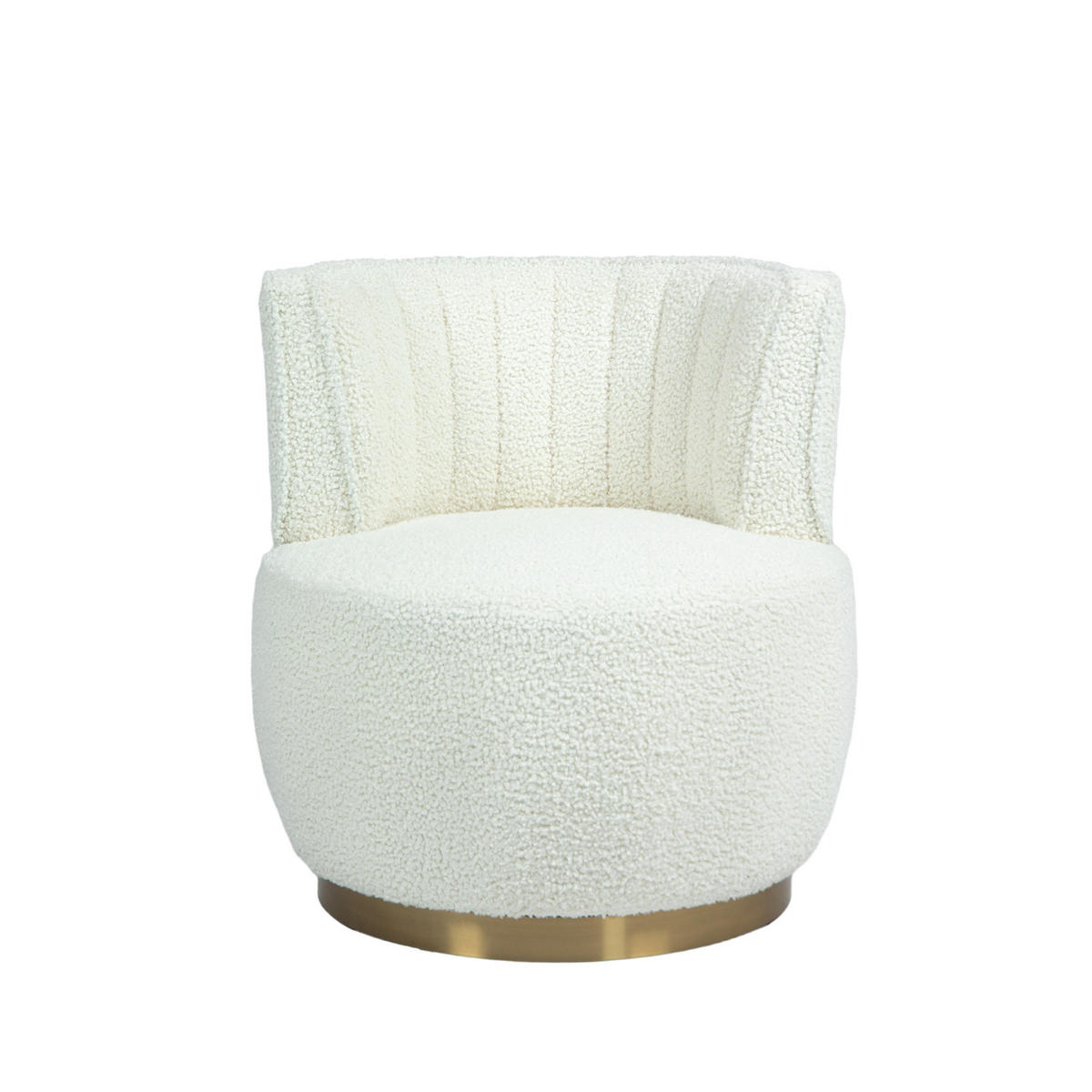 COCKTAILSESSEL 360° drehbar mit Teddy-Samt, DE-42224, Weiß - Weiß, Holzwerkstoff (62/69.5/62.5cm) - ComfortXL