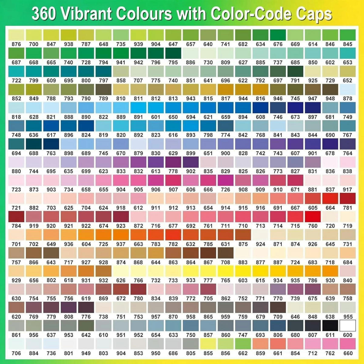 ACRYLSTIFTE Set 360 Farben mit Pinselspitze - Multicolor, Kunststoff (1/1/13cm)