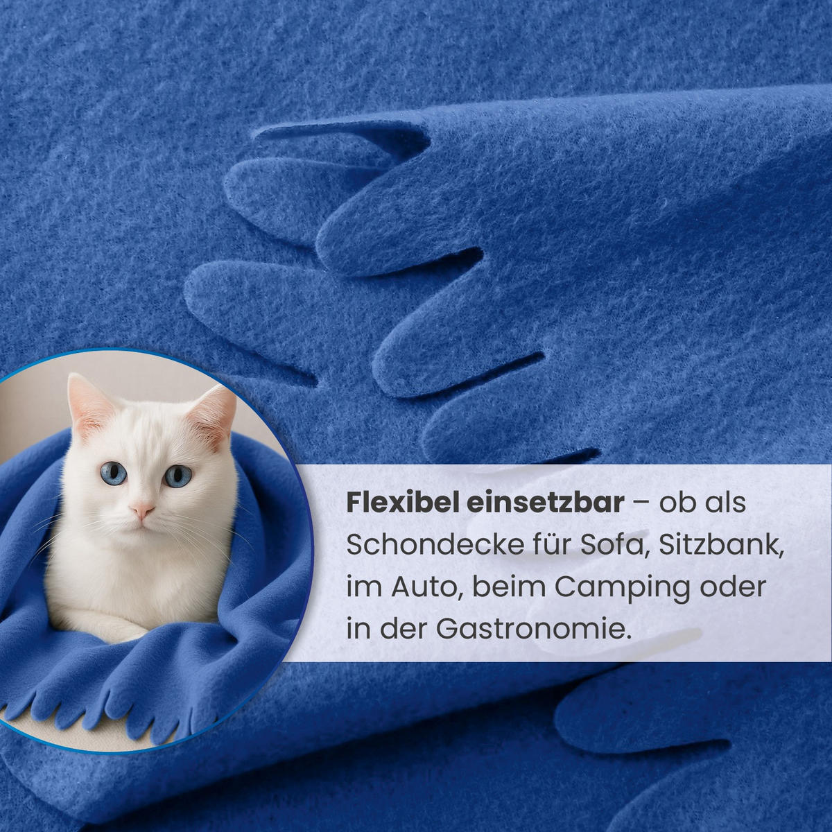 FLEECEDECKE WAVE 3er Set blau 120/160 cm Wellenrand Anti-Pilling - Blau, Textil (120/160cm) - wometo