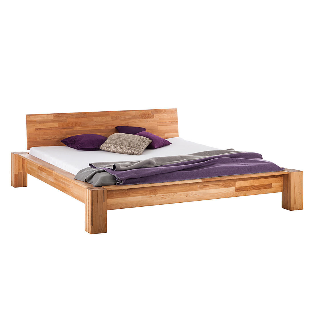 BETT - Massivholz - Kernbuche, Holz (160/200cm) - home24