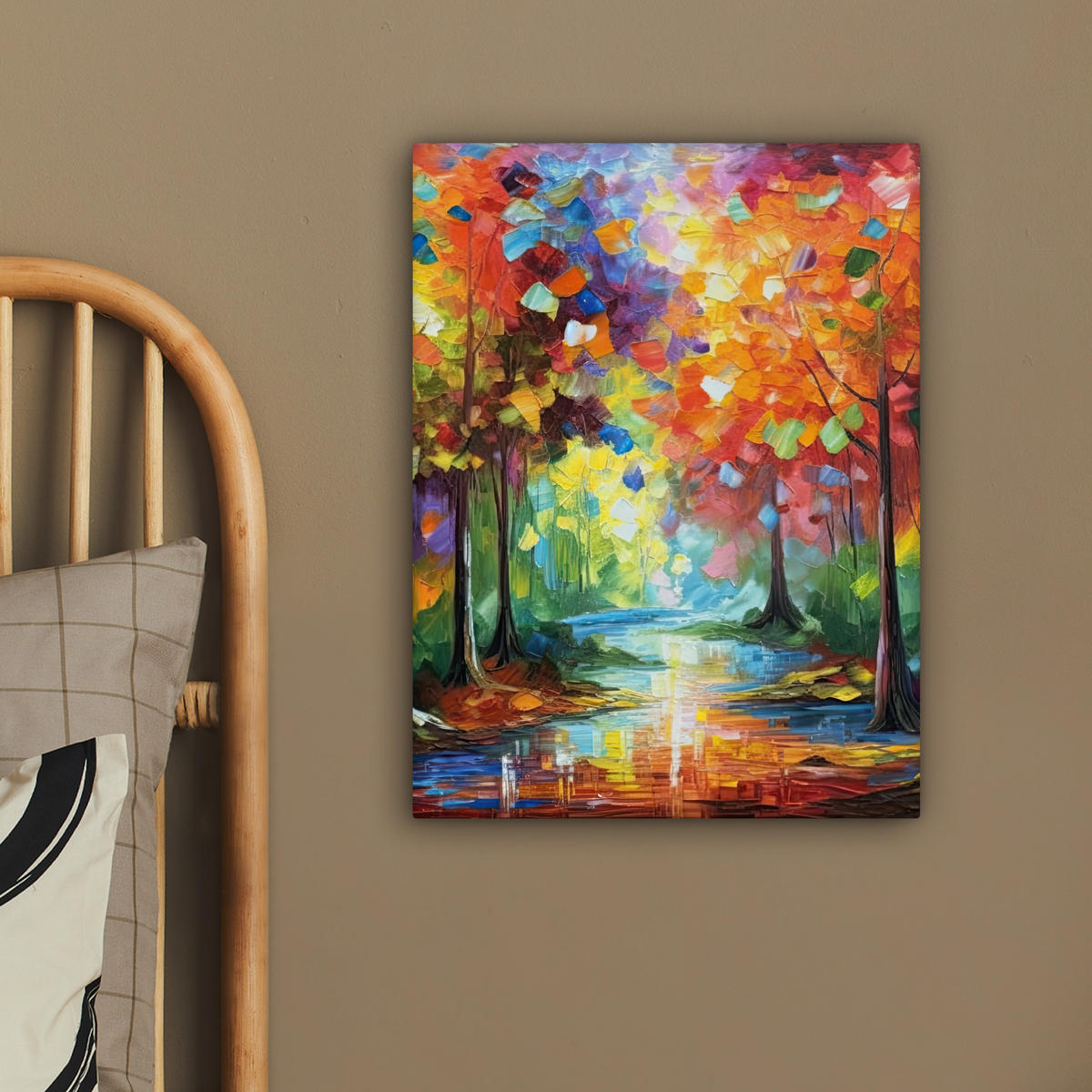 LEINWANDBILD Landschaft - Wald - Farben - Natur 30x40 cm - Multicolor, Textil (30/40cm) - MuchoWow