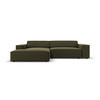 MODULARES-ECKSOFA links Jodie aus Samt grün 3 Sitzplätze - Grün, Textil (166/224cm) - Micadoni