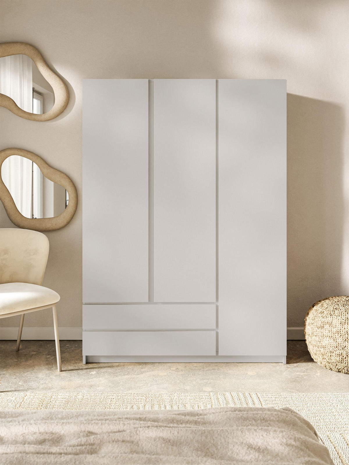 KLEIDERSCHRANK Bemmi Kaschmirgrau 150 cm - Taupe, Holzwerkstoff (150/210/50cm) - Selsey