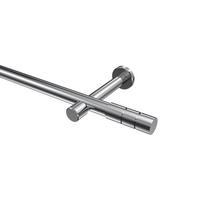 GARDINENSTANGEN-SET Prestige Elanto 160 cm, 1-läufig (ohne Ringe), 20 mm Ø Chrom - Chromfarben, Metall (160cm) - INTERDECO