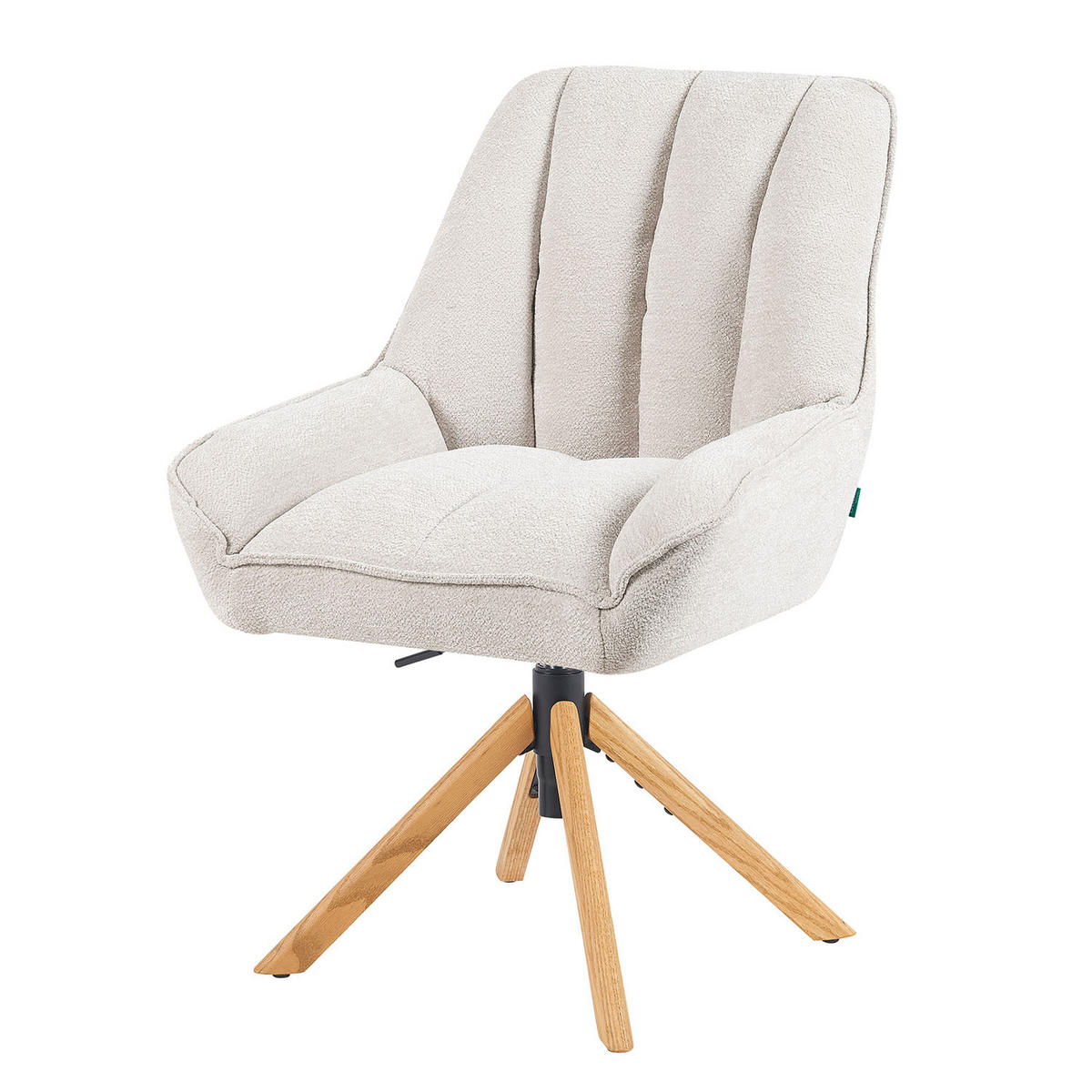 BÜROSTUHL Mika-Hedi 2er-Set - Honigeiche/Creme, Eichenholz/Holz (60/89/68cm) - DUBI Möbel