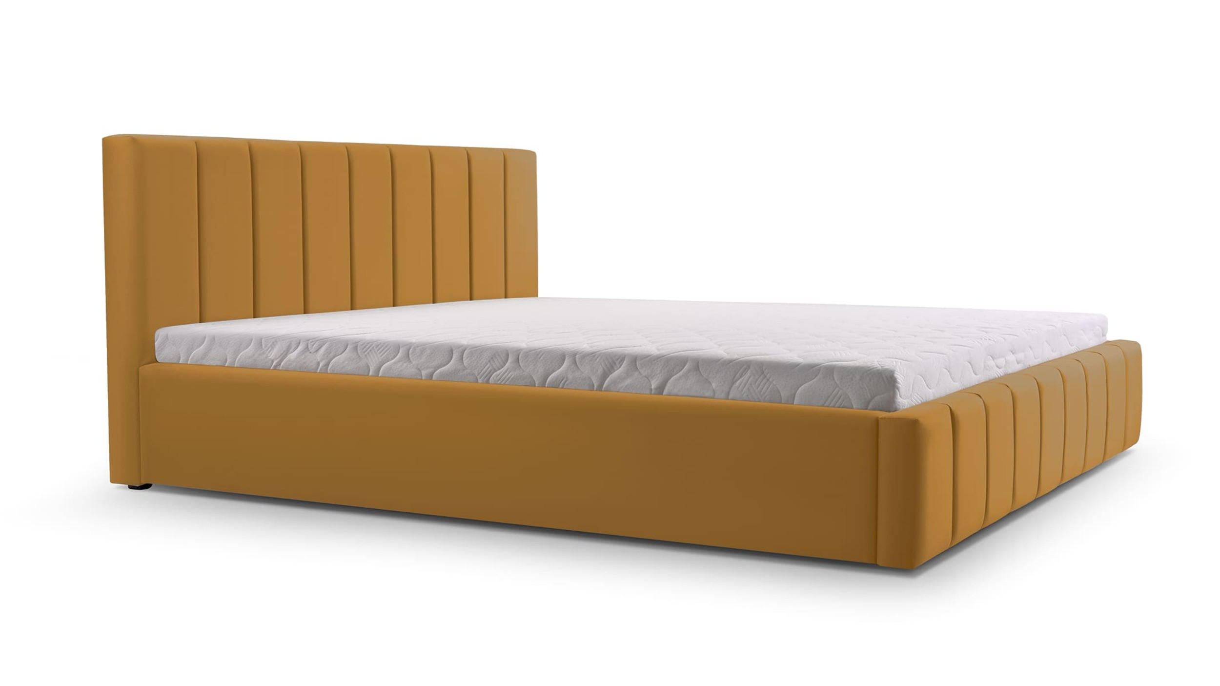 POLSTERBETT Bett 01 - 180x200 - Amber - Gelb, Holz/Textil (180/200cm) - Möblo