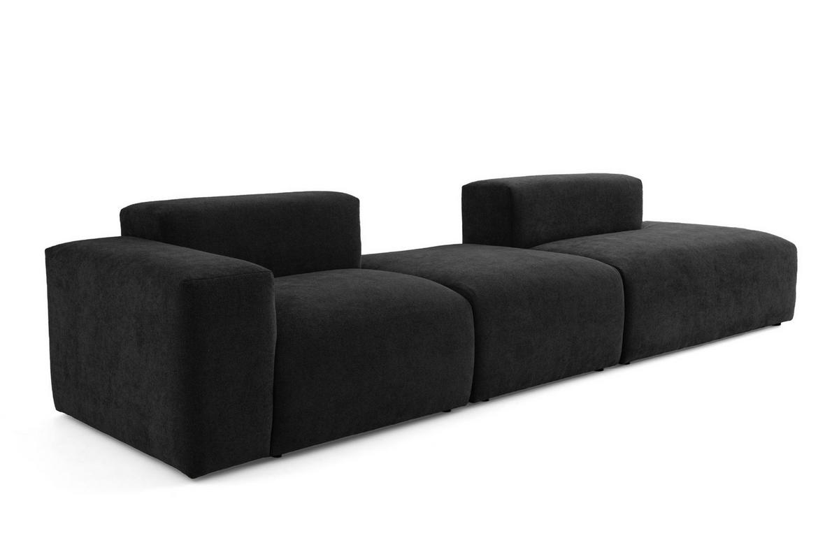 4-SITZER modulares Sofa HEAVEN SET 4 Rechts, Breite 335 cm Webstoff Schwarz - Schwarz, Holz/Kunststoff (102/71/335cm) - Muffo