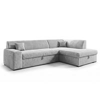 ECKSOFA L Form Minosa Hellgrau 260/175/71 cm Rechts mit Schlaffunktion - Hellgrau/Schwarz, Kunststoff/Textil (175/260cm) - AX Living