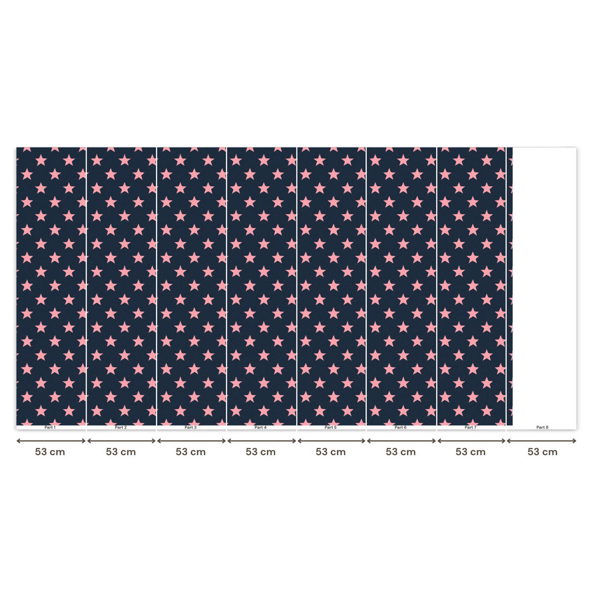KINDERTAPETE - Muster - Sterne - Rosa - 400x220 cm - Anthrazit, Papier (400/220cm) - OnlyWow