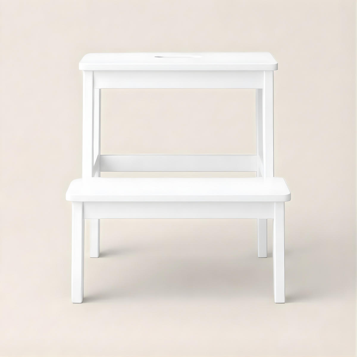 HOCKER Krok Bambus H. 46 cm - Weiß, Naturmaterialien (44/46/44cm) - NUXIO