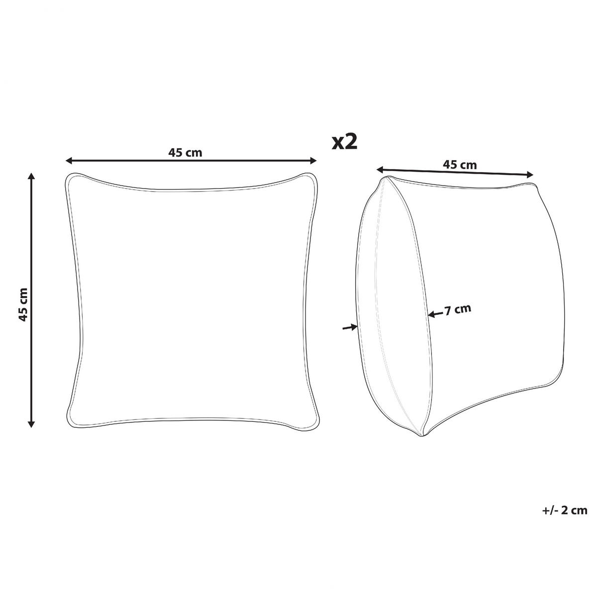 DEKORATIVNÍ POLŠTÁŘ sada 2 ks Zelený 45/45 cm Elettaria - bílá/zelená barva, textil (45/45cm) - Beliani