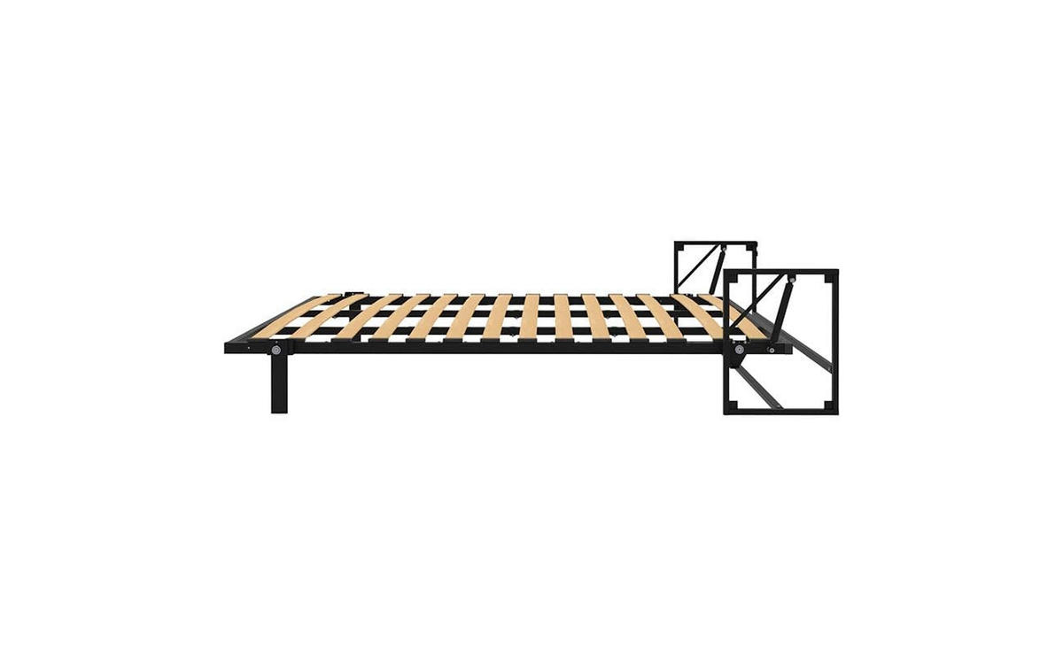 WANDBETT Morphy Classik Modulares SizeFlex- und TypeFlex-System - 160x200 Vertikal - Schwarz, Holz/Metall (160/200cm) - WallBedKing