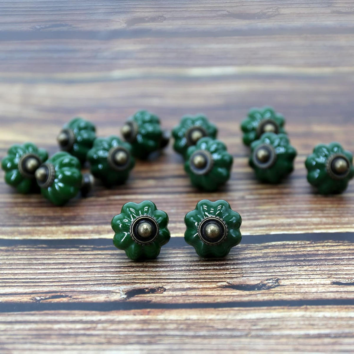 SCHRANKKNOPF Keramik Türkis 12er-Set 33 mm - Grün, Keramik (3.3/3.8/3.3cm)