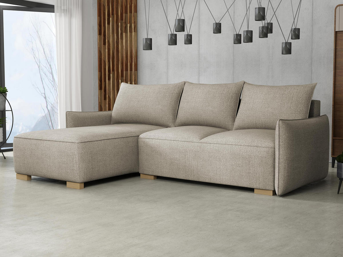 ECKSCHLAFSOFA Focus L - Naturfarben, Holz/Textil (240/155cm) - MIRJAN24