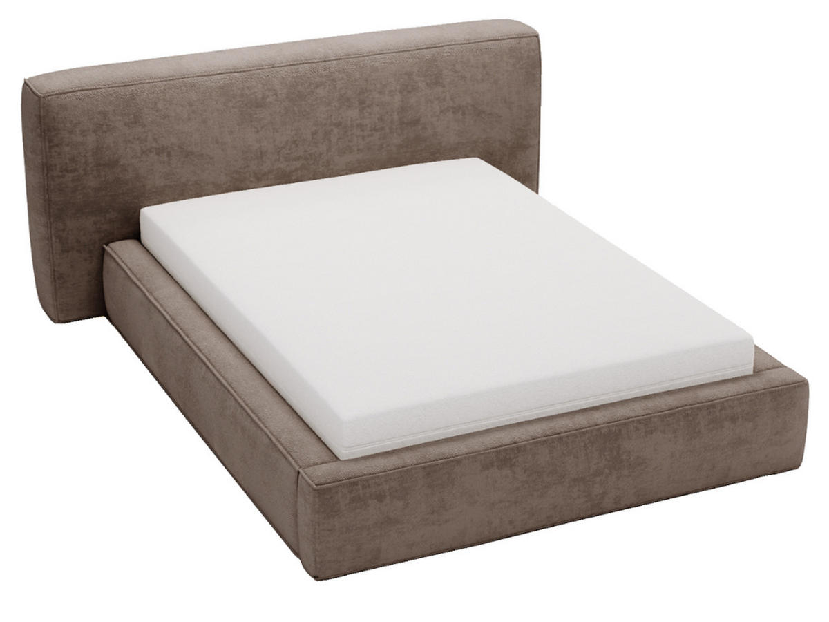 POLSTERBETT Monza 140x200 Braun - Braun, Textil (140/200cm) - Graingold