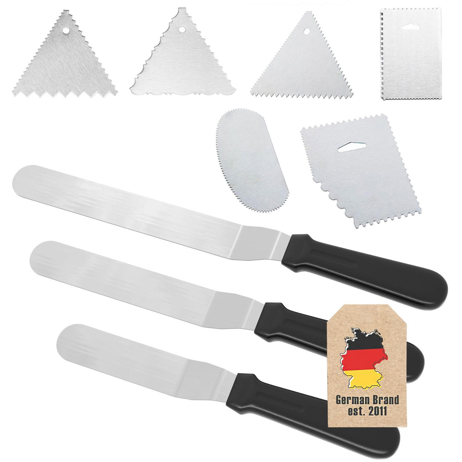 KÜCHENSCHABER und Tortenspatel (9-tlg. Set) - Silberfarben, Metall (9/3/25.4cm) - Intirilife