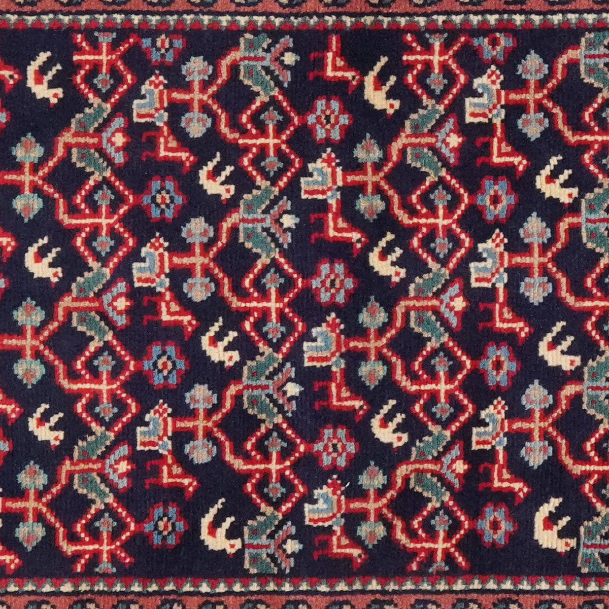 TEPPICH Assadabad Blau 236/72 cm Schurwolle - Blau, Textil (72/236cm) - Looma