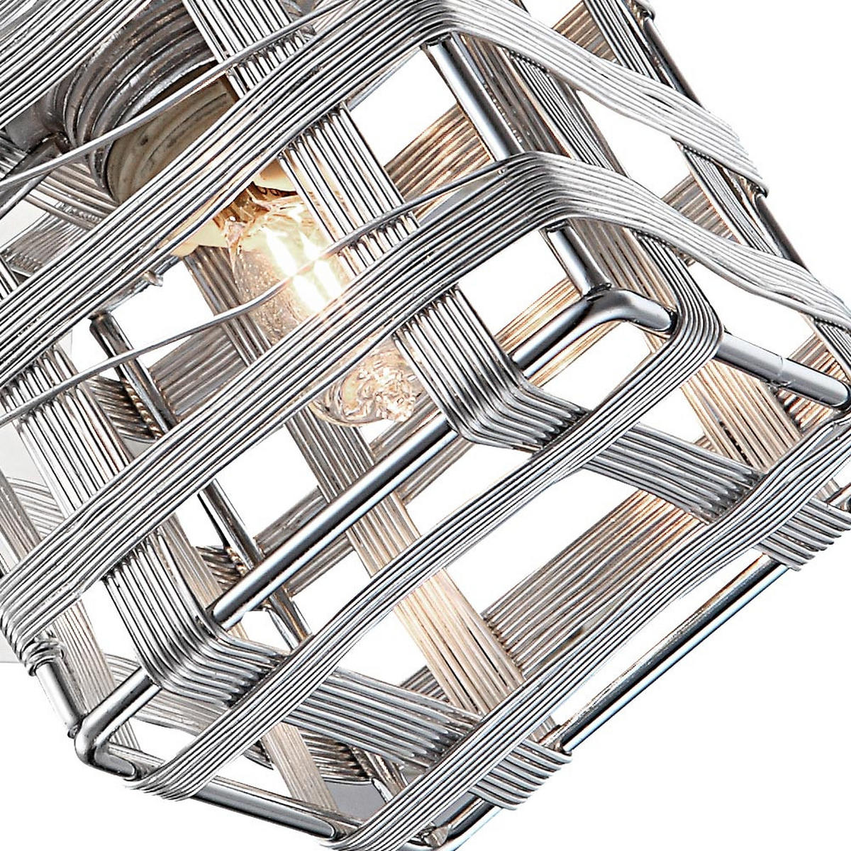 WANDLEUCHTE Aluminium Drahtgeflecht Silber 2er Set - Silberfarben, Metall (9/11/12.5cm)