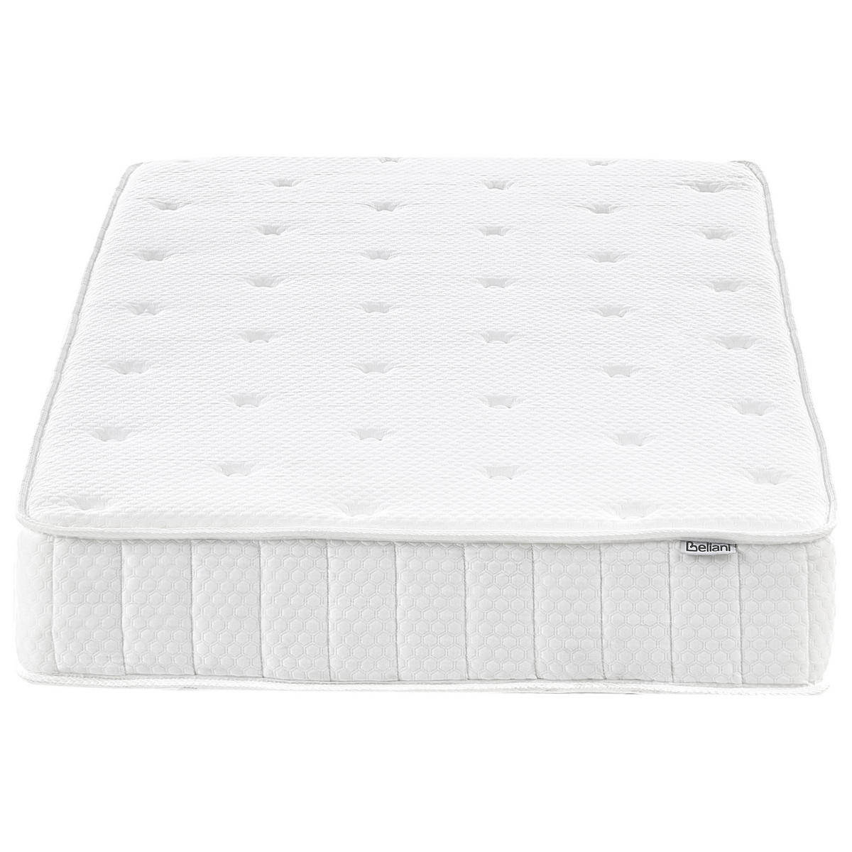 VZMETNICA Z ŽEPKASTIMI VZMETMI srednje trda/trda 90/200/20 cm Duo - bela, tekstil (90/200cm) - Beliani