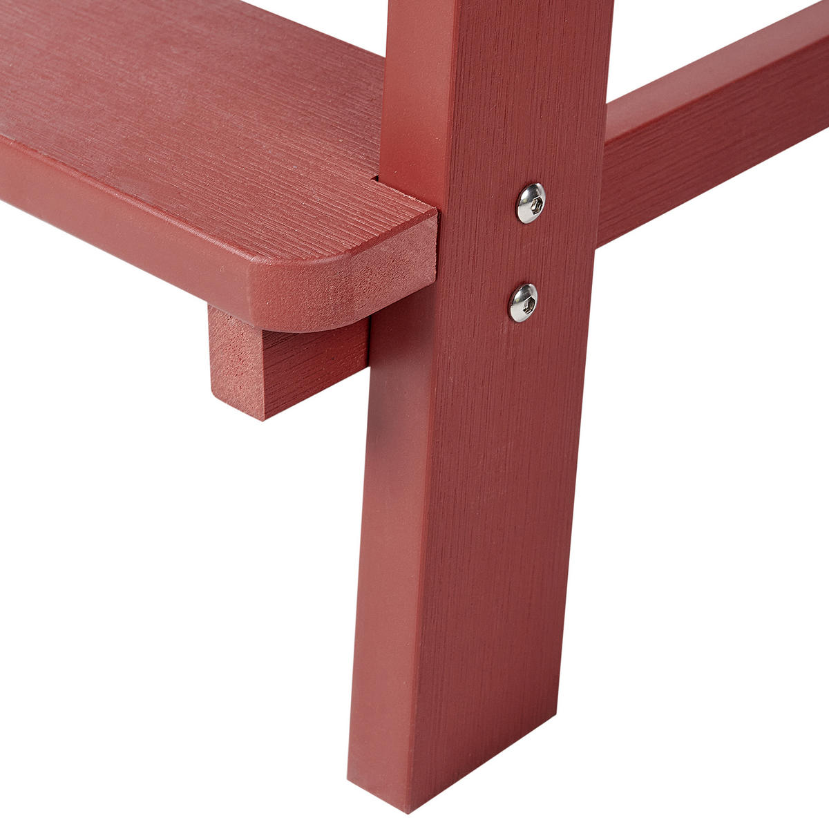 GARTEN-BARSTUHL Rot Adirondack - Rot, Kunststoff (58/124/71cm) - Beliani